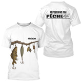 Polo Blanc Pêcheur Personnalisé - Je Peux Pas J'ai Pêche - T-Shirt Homme