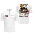 Polo Blanc Pétanque - Café & Passion Homme Femme - Polo Zippé Homme