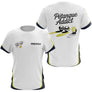 Polo Blanc Pétanque Addict - Personnalisé Bouliste Blanc & Jaune - T-Shirt Femme