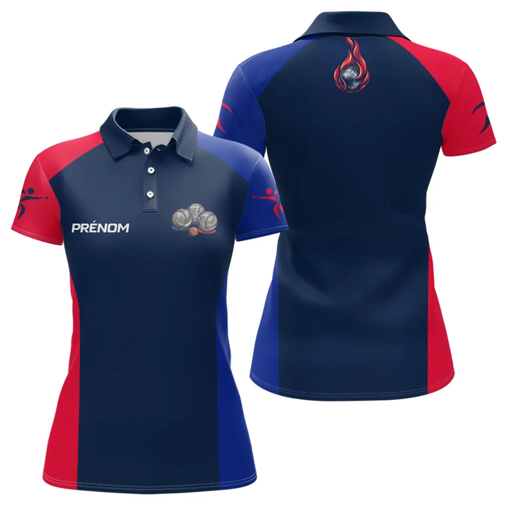 Polo Boules Pétanque Homme Femme - Drapeau Français - Polo Femme