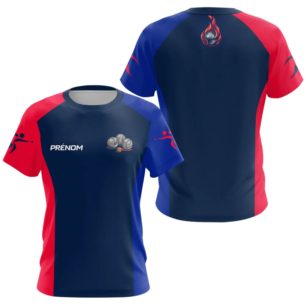 Polo Boules Pétanque Homme Femme - Drapeau Français - T-Shirt Femme