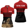 Polo Boules Pétanque Personnalisé - Rouge et Noir Prénom - Polo Zippé Femme