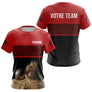 Polo Boules Pétanque Personnalisé - Rouge et Noir Prénom - T-Shirt Femme