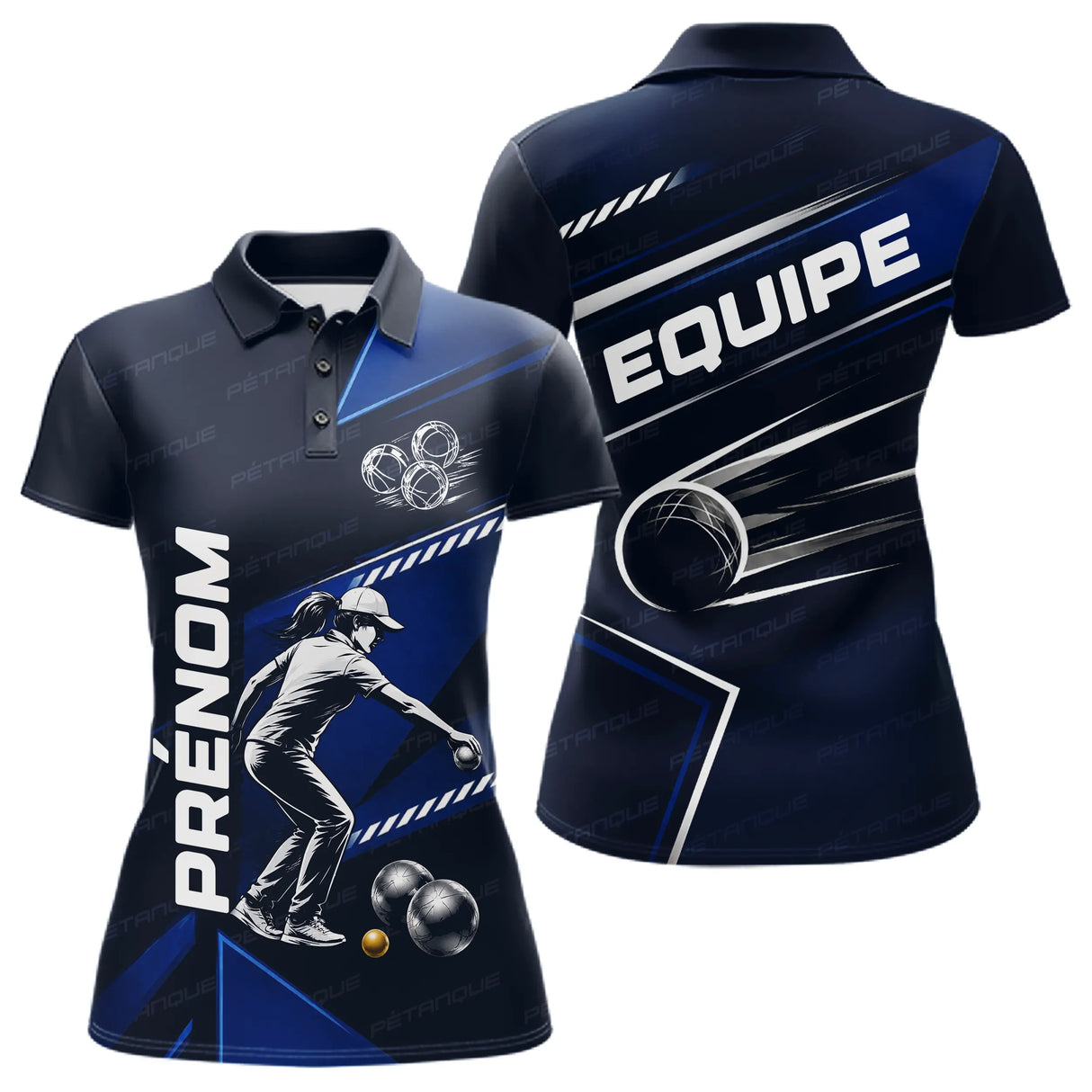 Polo Bouliste Bleu Personnalisable - Équipe Homme Femme - Polo Femme