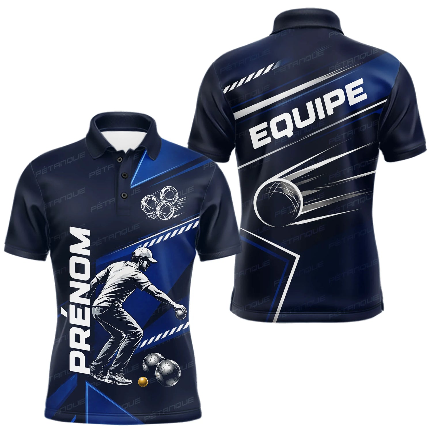 Polo Bouliste Bleu Personnalisable - Équipe Homme Femme - Polo Homme