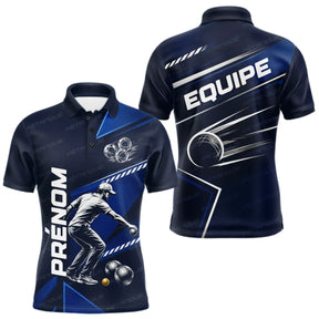 Polo Bouliste Bleu Personnalisable - Équipe Homme Femme - Polo Homme