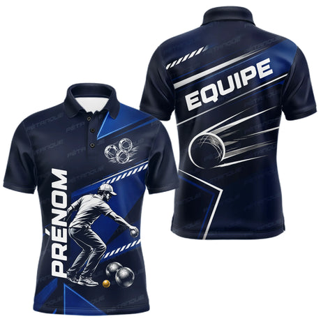 Polo Bouliste Bleu Personnalisable - Équipe Homme Femme - Polo Homme