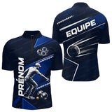 Polo Bouliste Bleu Personnalisable - Équipe Homme Femme - Polo Zippé Homme