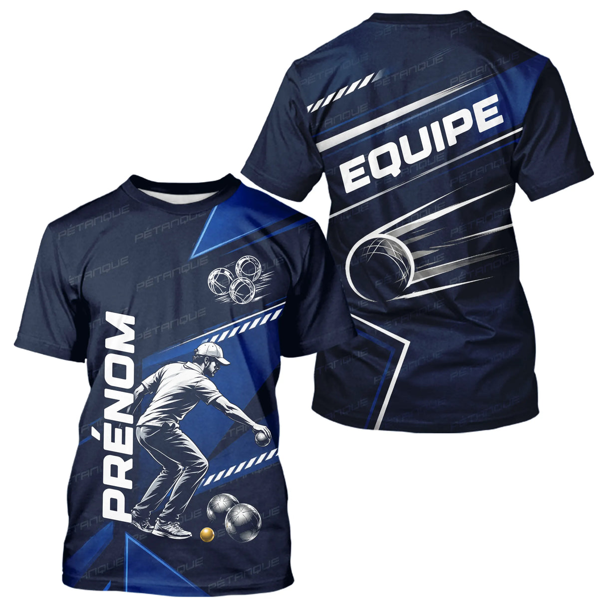 Polo Bouliste Bleu Personnalisable - Équipe Homme Femme - T-Shirt Homme