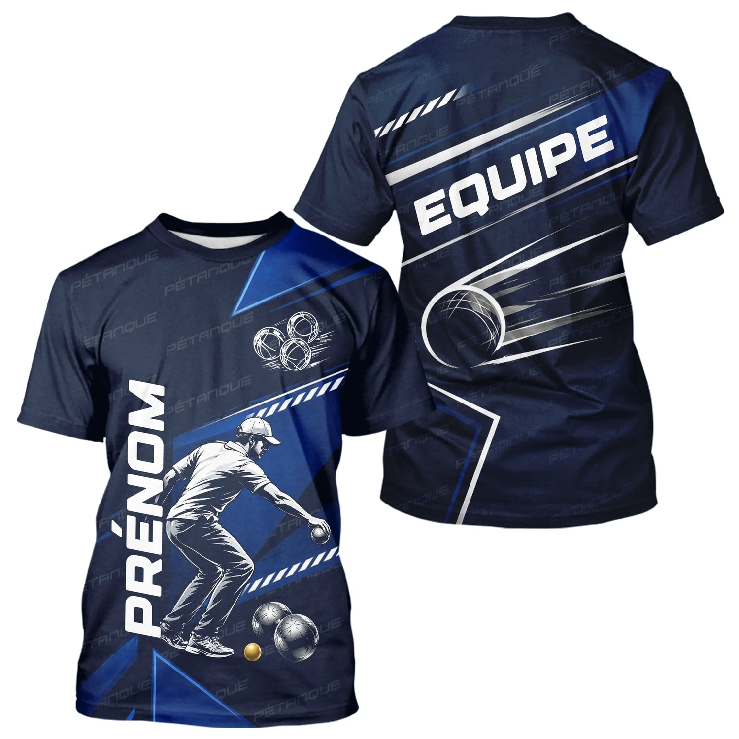 Polo Bouliste Bleu Personnalisable - Équipe Homme Femme - T-Shirt Homme
