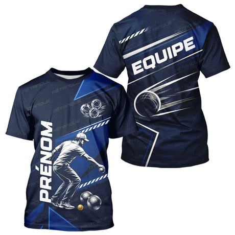 Polo Bouliste Bleu Personnalisable - Équipe Homme Femme - T-Shirt Homme