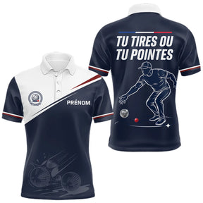 Polo Bouliste Pétanque Homme Femme - Bleu Marine - Polo Homme