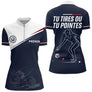 Polo Bouliste Pétanque Homme Femme - Bleu Marine - Polo Zippé Femme