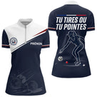 Polo Bouliste Pétanque Homme Femme - Bleu Marine - Polo Zippé Femme