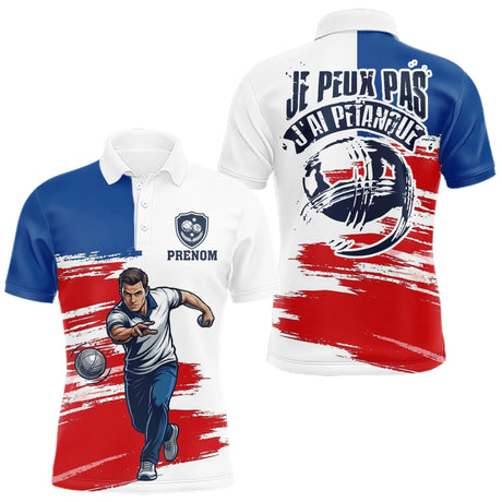Polo Bouliste Tricolore Personnalisé - J'ai Pétanque Homme Femme - Polo Homme