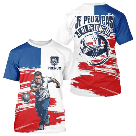 Polo Bouliste Tricolore Personnalisé - J'ai Pétanque Homme Femme - T-Shirt Homme