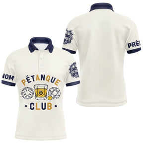 Polo Cadeau Bouliste Personnalisé - Crème & Bleu Passionnés - Polo Homme