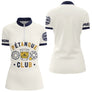 Polo Cadeau Bouliste Personnalisé - Crème & Bleu Passionnés - Polo Zippé Femme