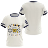 Polo Cadeau Bouliste Personnalisé - Crème & Bleu Passionnés - T-Shirt Femme