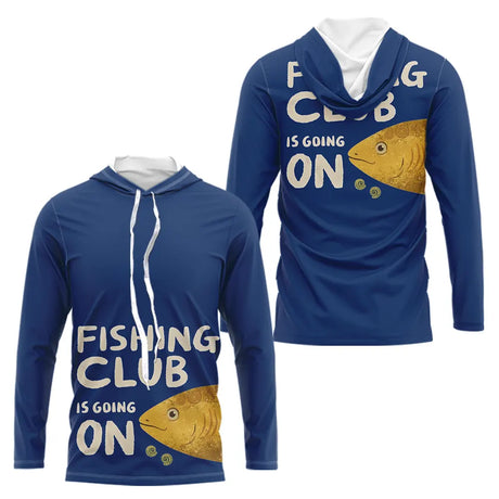 Polo Cadeau Pêche "Fishing Club" - Bleue Personnalisé - Long Sleeves Hoodie Homme