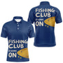 Polo Cadeau Pêche "Fishing Club" - Bleue Personnalisé - Polo Homme