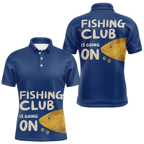 Polo Cadeau Pêche "Fishing Club" - Bleue Personnalisé - Polo Homme