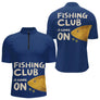 Polo Cadeau Pêche "Fishing Club" - Bleue Personnalisé - Polo Zippe Homme