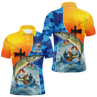 Polo Cadeau Pêcheur Brochet - Orange & Bleu Personnalisable - Polo Homme