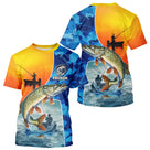 Polo Cadeau Pêcheur Brochet - Orange & Bleu Personnalisable - T-Shirt Homme