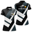Polo Cadeau Pétanque - Boules Noir & Gris Équipe - Polo Femme