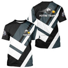 Polo Cadeau Pétanque - Boules Noir & Gris Équipe - T-Shirt Homme