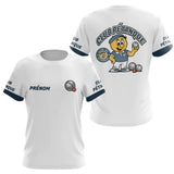 Polo Cadeau Pétanque - Bouliste Blanc & Bleu Personnalisé - T-Shirt Femme