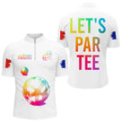Polo Cadeau Pétanque Boules - Passion Blanc Multicolore - Polo Zippé Homme