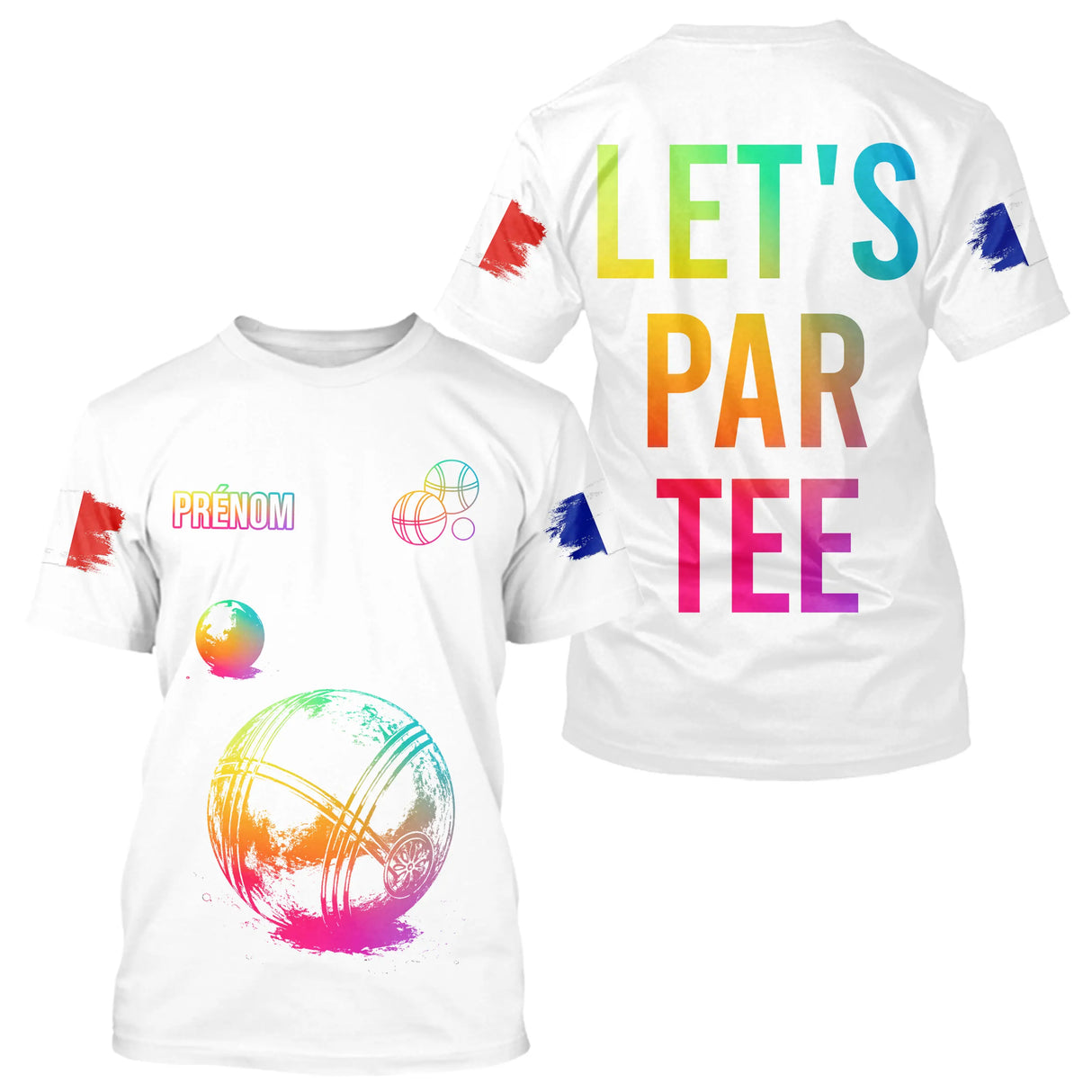 Polo Cadeau Pétanque Boules - Passion Blanc Multicolore - T-Shirt Homme