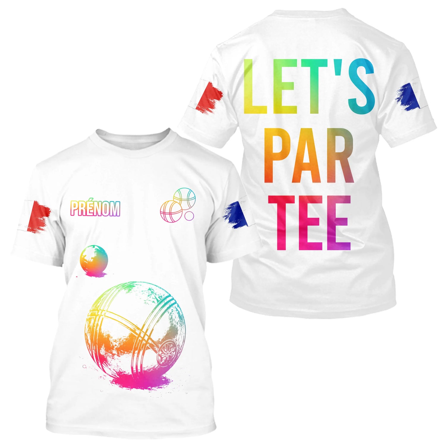 Polo Cadeau Pétanque Boules - Passion Blanc Multicolore - T-Shirt Homme
