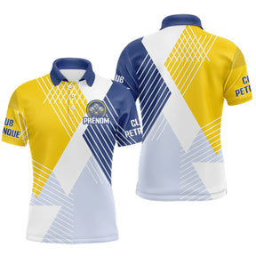 Polo Cadeau Pétanque Customization - Boules Bleu & Jaune - Polo Homme