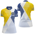 Polo Cadeau Pétanque Customization - Boules Bleu & Jaune - Polo Zippé Femme