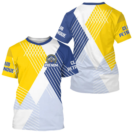 Polo Cadeau Pétanque Customization - Boules Bleu & Jaune - T-Shirt Homme