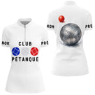 Polo Cadeau Pétanque Homme Femme - Français Bleu Blanc - Polo Zippé Femme