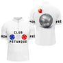 Polo Cadeau Pétanque Homme Femme - Français Bleu Blanc - Polo Zippé Homme