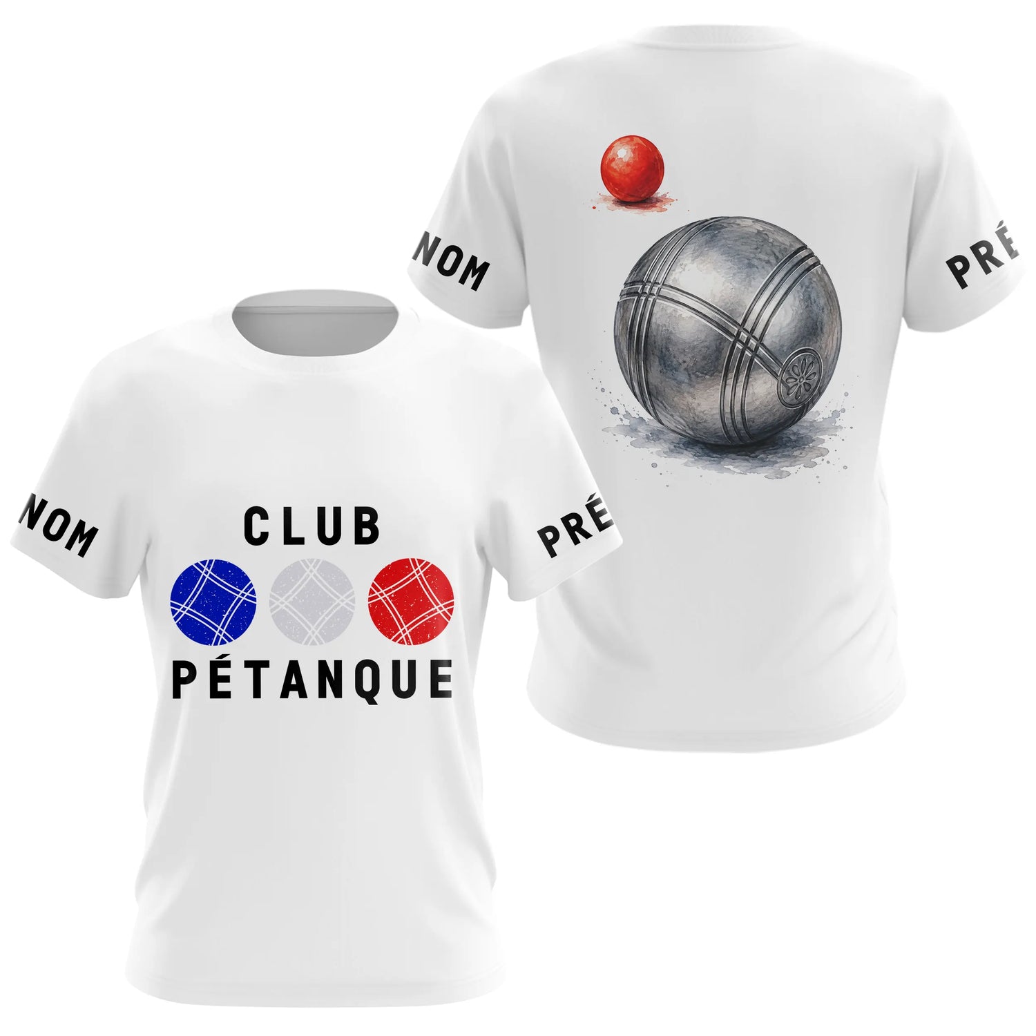 Polo Cadeau Pétanque Homme Femme - Français Bleu Blanc - T-Shirt Femme