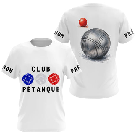 Polo Cadeau Pétanque Homme Femme - Français Bleu Blanc - T-Shirt Femme