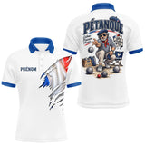 Polo Cadeau Pétanque Homme Femme - Passion Drapeau Français - Polo Homme