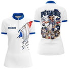 Polo Cadeau Pétanque Homme Femme - Passion Drapeau Français - Polo Zippé Femme