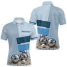 Polo Cadeau Pétanque Homme Femme - Personnalisé Bleu Boules - Polo Homme