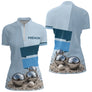 Polo Cadeau Pétanque Homme Femme - Personnalisé Bleu Boules - Polo Zippé Femme