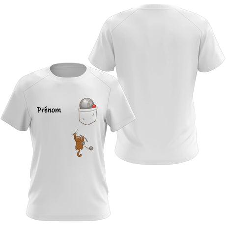 Polo Cadeau Pétanque Personnalisé Prénom - Style Unique Blanc - T-Shirt Femme