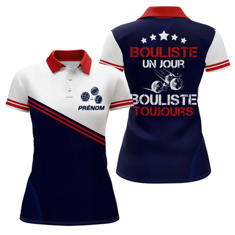 Polo Cadeau Pétanque Tricolore - Design Bouliste Toujours - Polo Femme