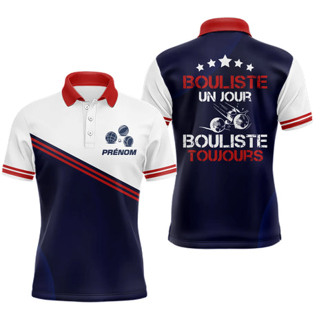Polo Cadeau Pétanque Tricolore - Design Bouliste Toujours - Polo Homme