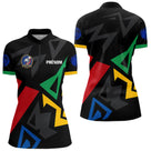Polo Cadeau Pétanqueur Homme Femme - Équipe Noir Multicolore - Polo Zippé Femme